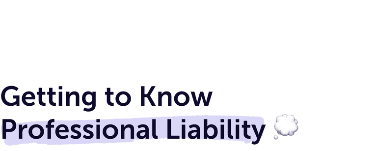 A design image saying “getting to know general liability”. Part of the design of the page.