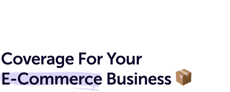 Image part of the page design saying “Coverage For Your E-Commerce Business”