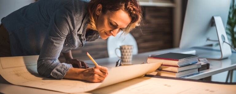 An architect drawing a plan