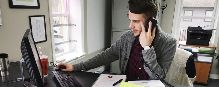 Attorney answering the phone