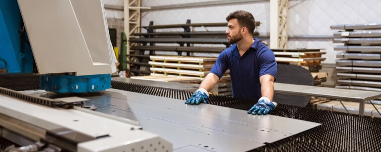 Sheet metal worker using press