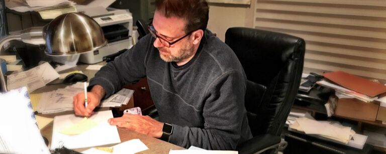 A process server works from home