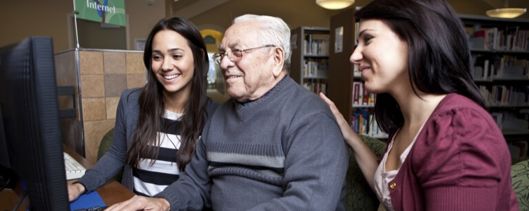 Social workers helping