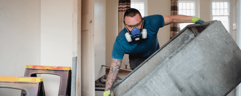 An insured Massachusetts contractor moves a couch