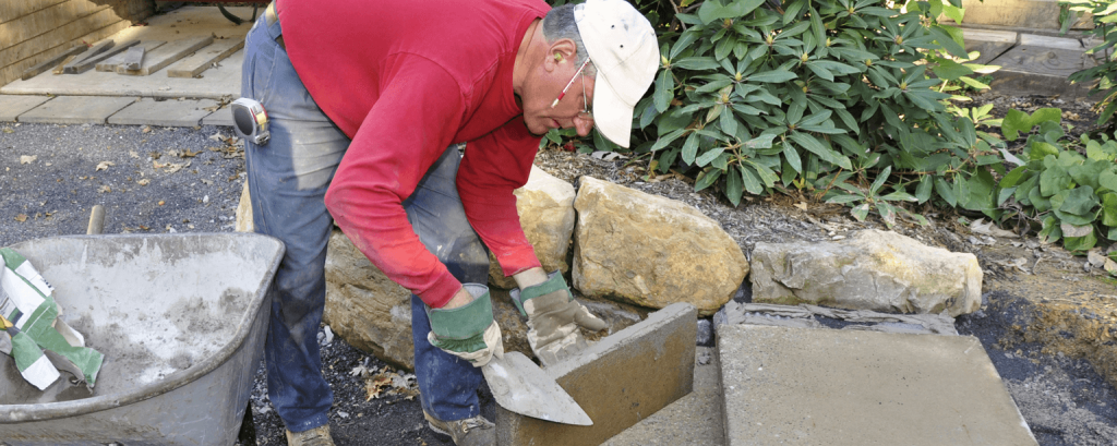 Insured contractor in Alaska is installing a walkway

