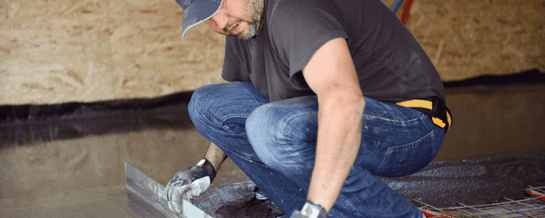 Contractor installs flooring