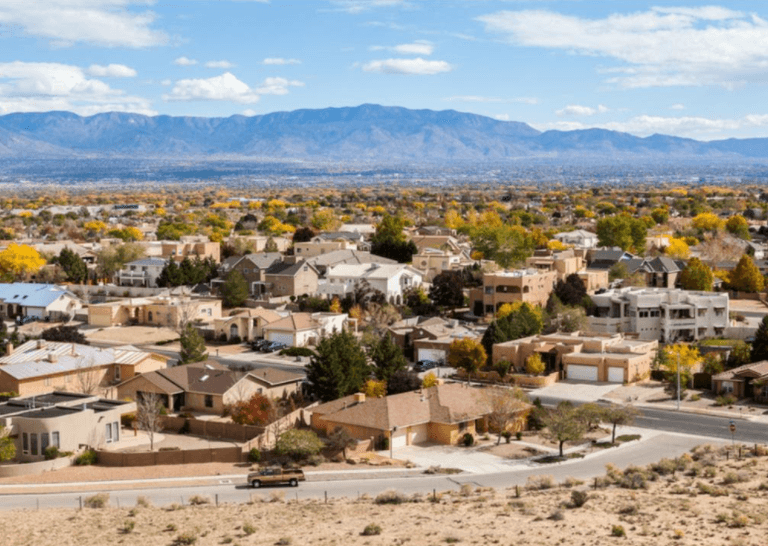 aerial view of suburban community in New Mexico