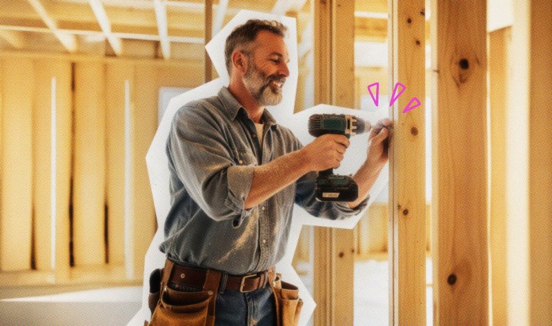 contractor using drill