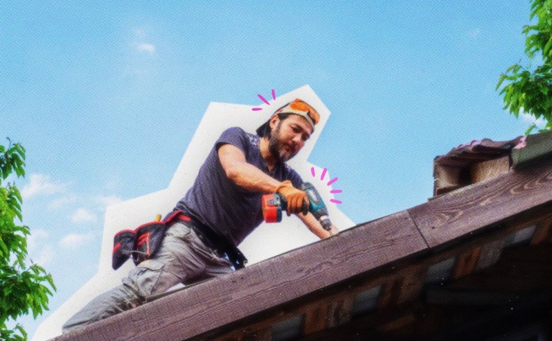 Kansas contractor working on a roof