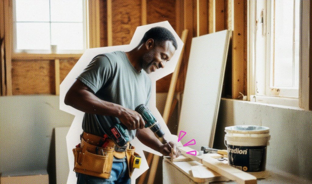 Kentucky contractor using a cordless drill.