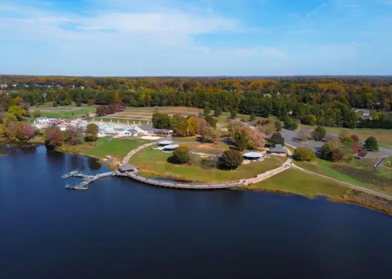 aerial view of small community in Virginia