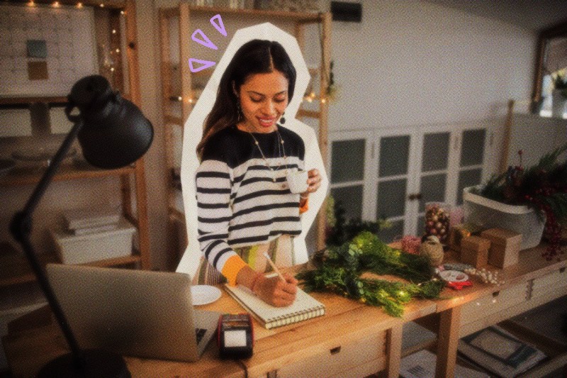 A woman shop owner at work
