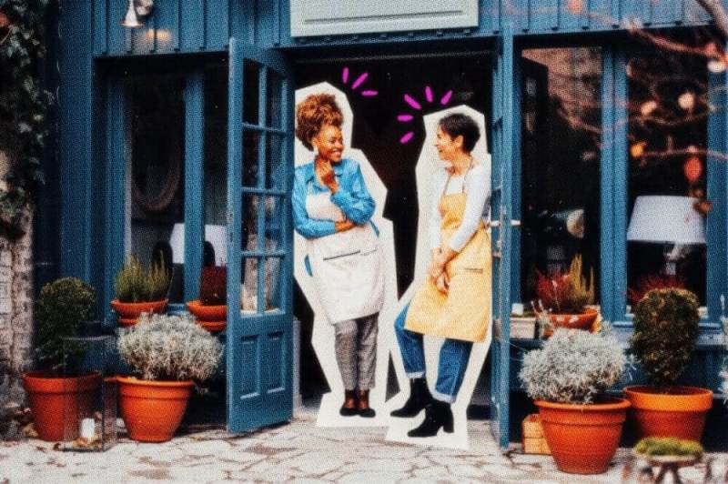 Two business owners celebrating small business week