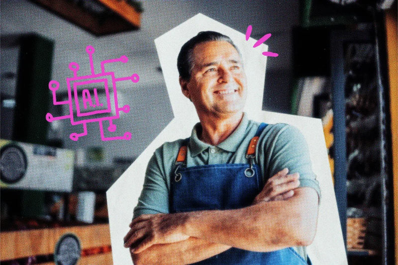 Smiling business owner