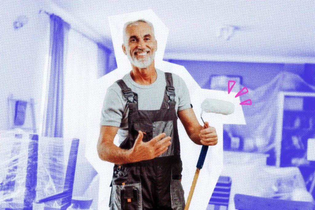 Smiling painter.
