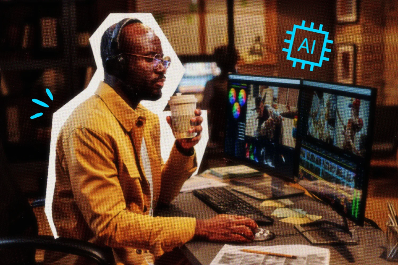 Business owner working on a computer
