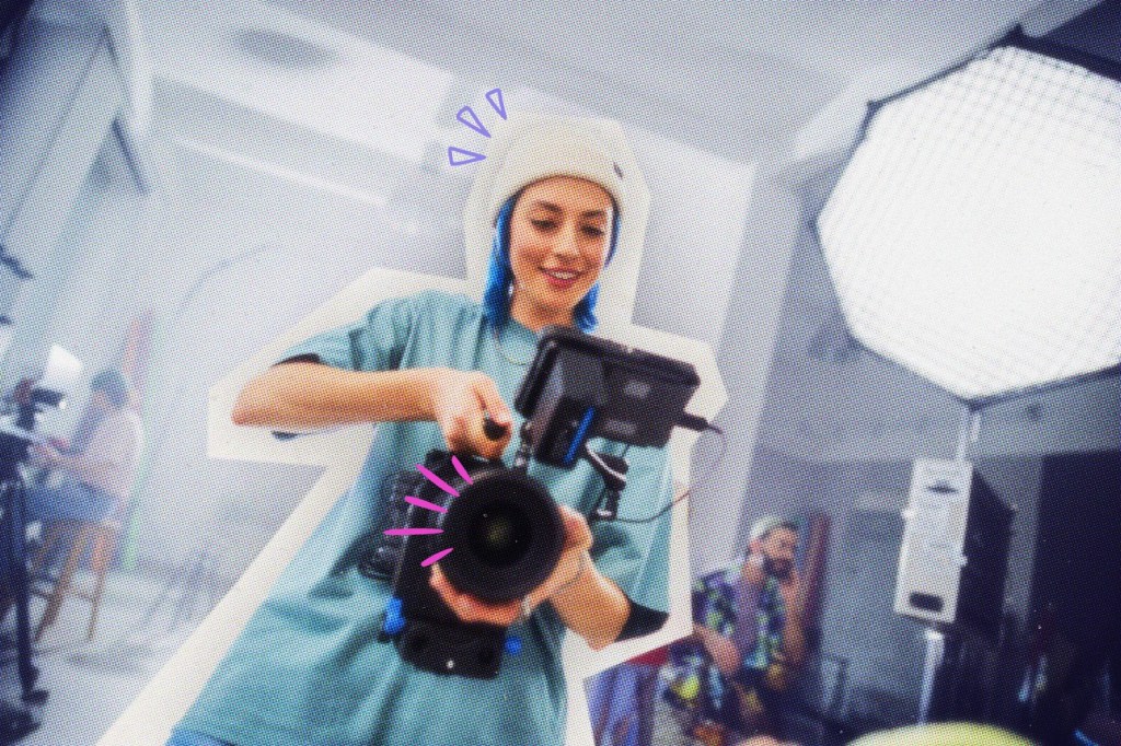 A photographer working in her studio.