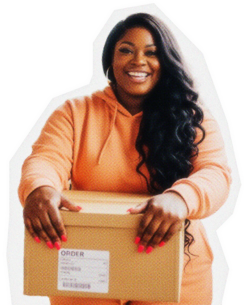 E-commerce business owner with a box