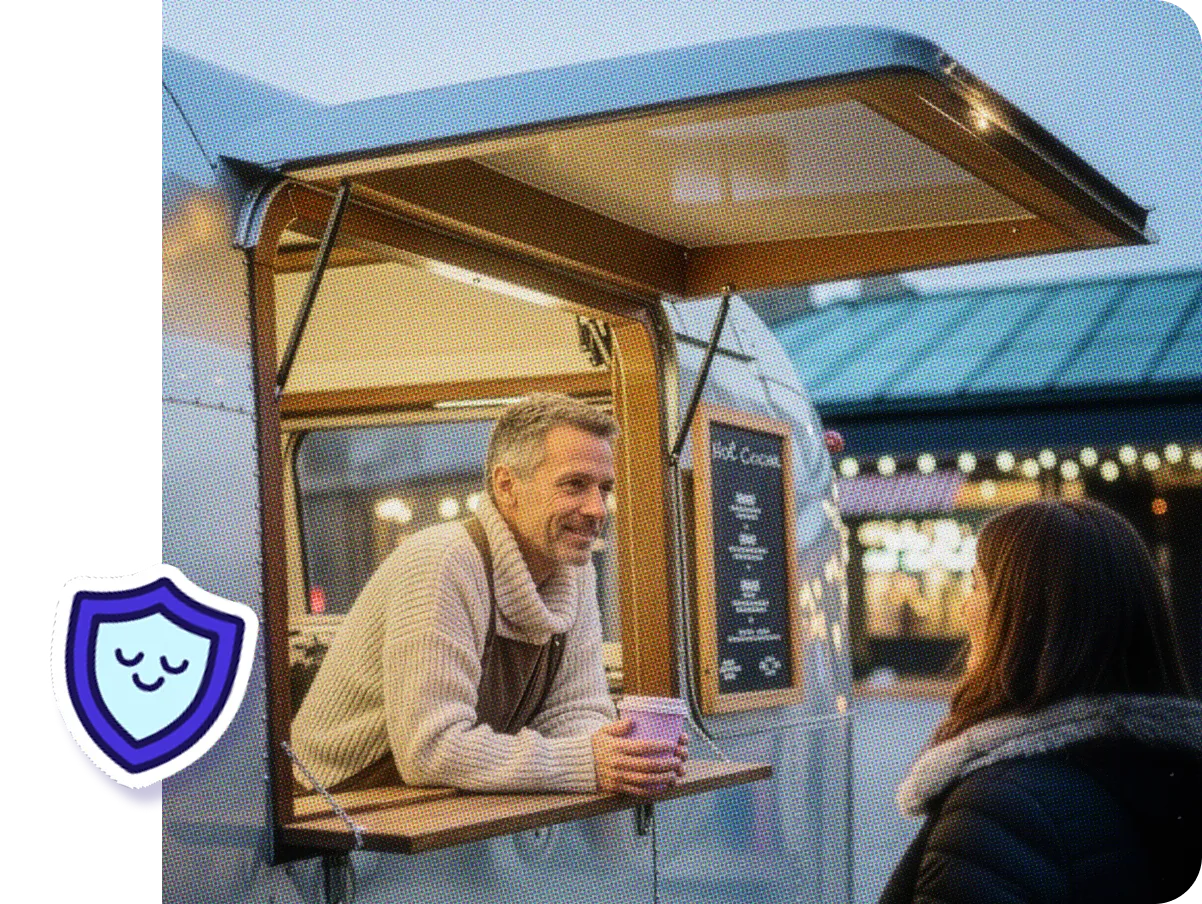 Small business owner and a customer