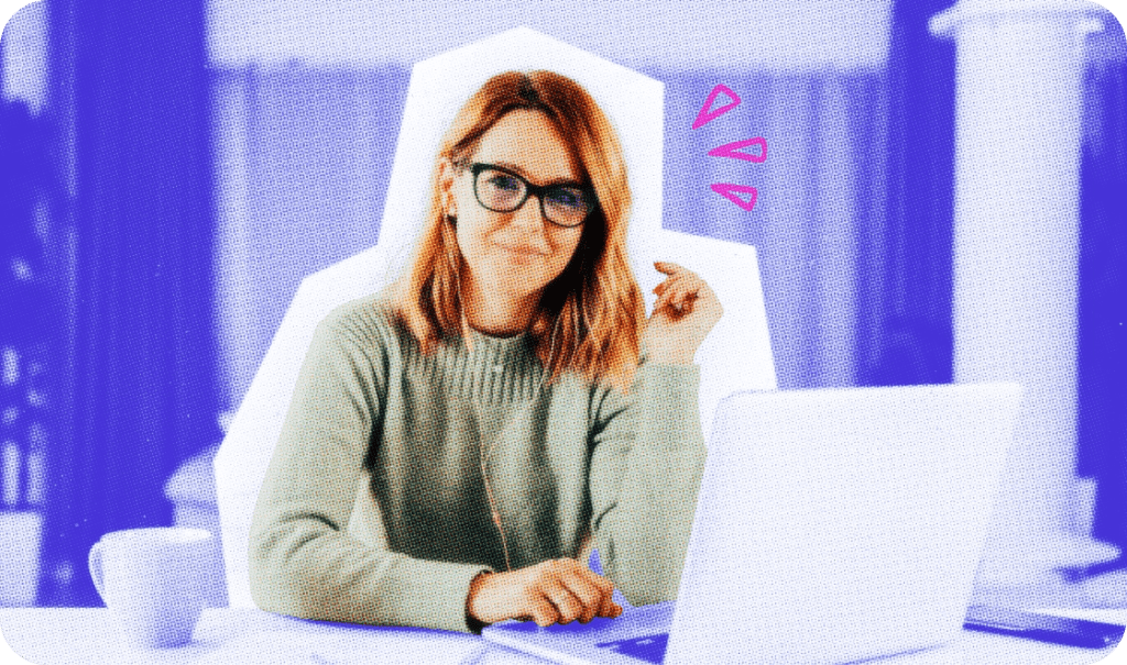 A woman working on her laptop