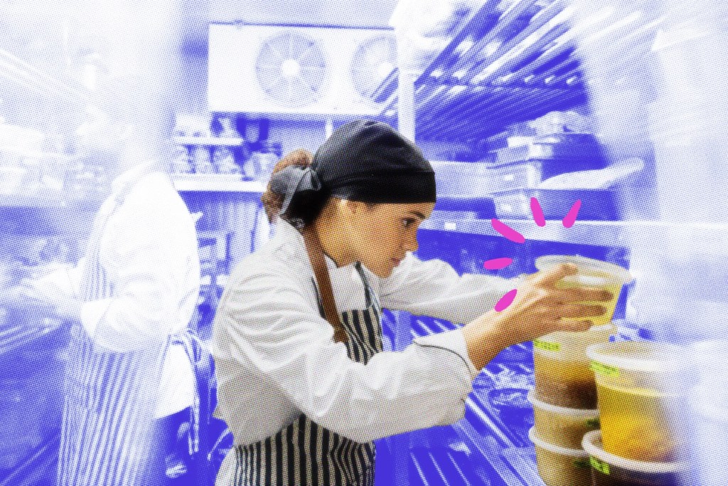 Chef preparing food in a kitchen