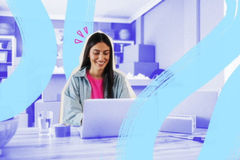 Business owner working on her laptop