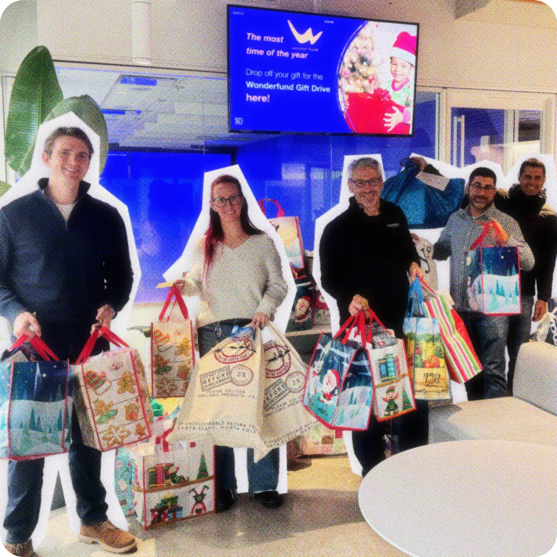 Members of the Simply Business team participating in the annual holiday Wonderfund.