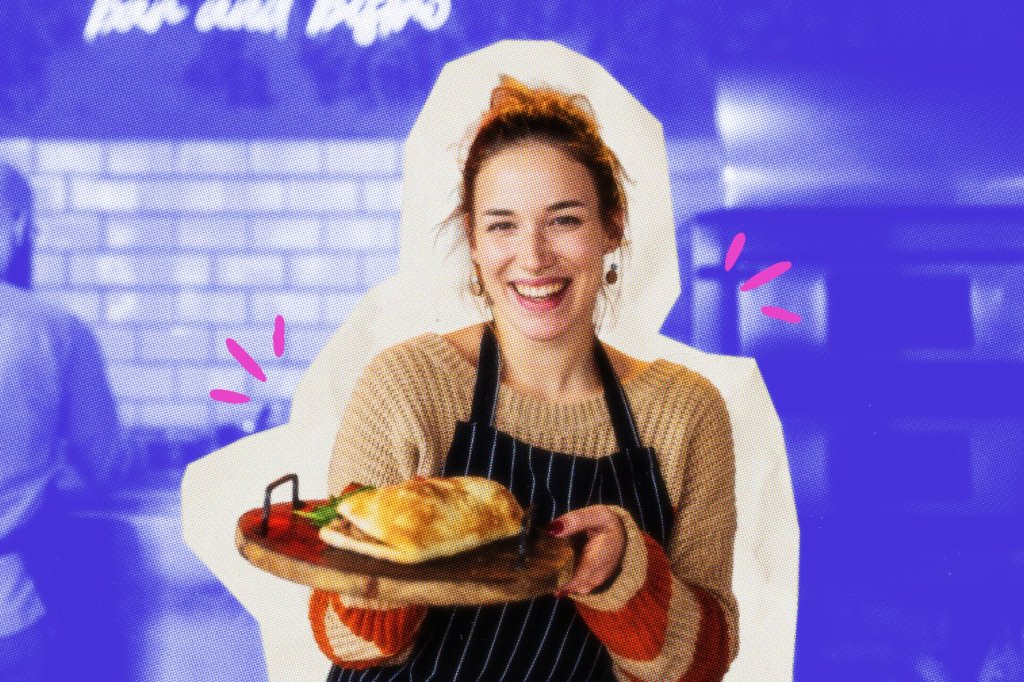 Restaurant owner delivering food