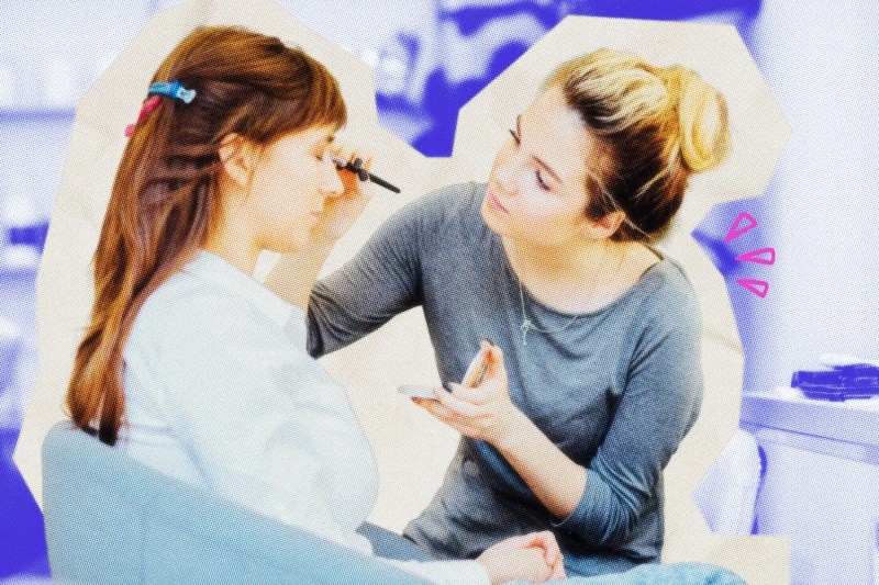 Beautician working on a client