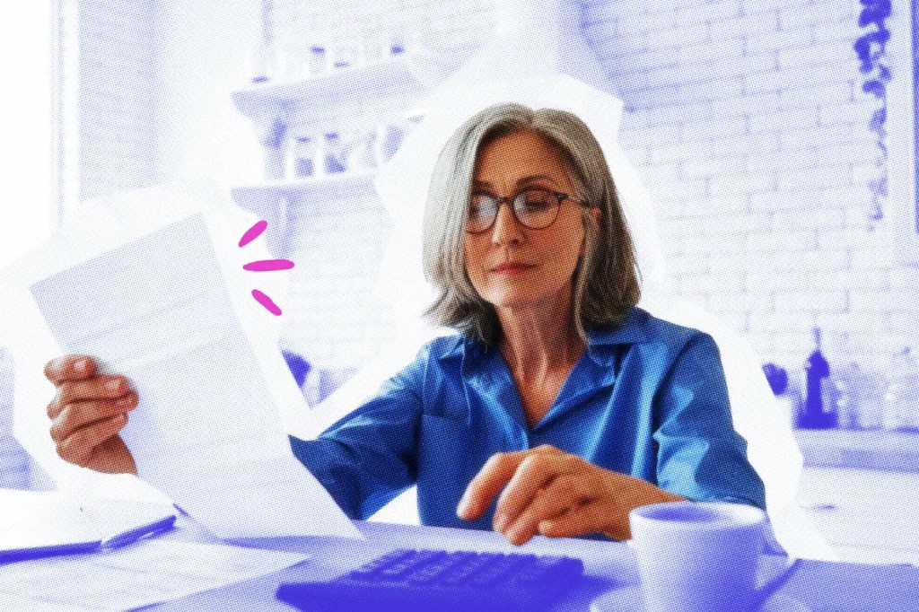 Business owner at her laptop reviewing her annual plan